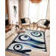 Tapis contemporain moderne abstrait 5X7 pour salon chambre à coucher