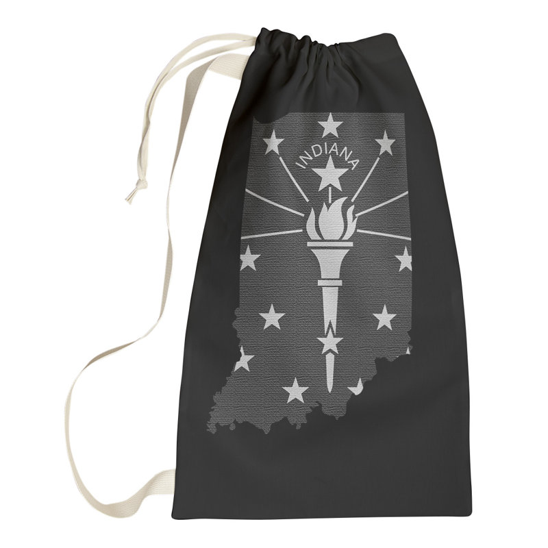 Sac à linge united states flag, Grand H 76 po x l 29 po x P 1,5 po, Noir gris blanc, Indiana