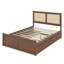  Lit plateforme en bois avec 4 tiroirs et tête de lit en rotin Canup-515138563-515138561