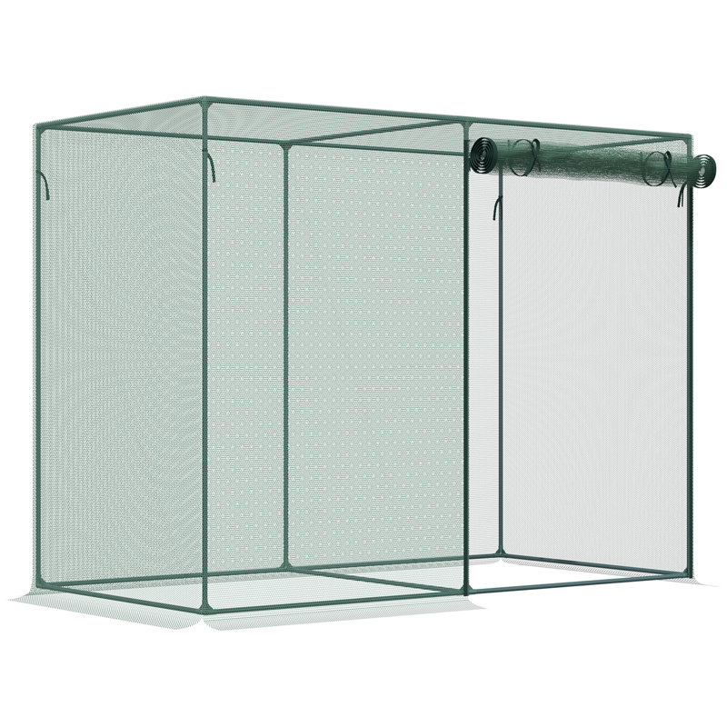 Outsunny 6' X 3' Crop Cage, Plant Protection Tent With Zippered Doors For Vegetable Garden, Backyard, Green, Green