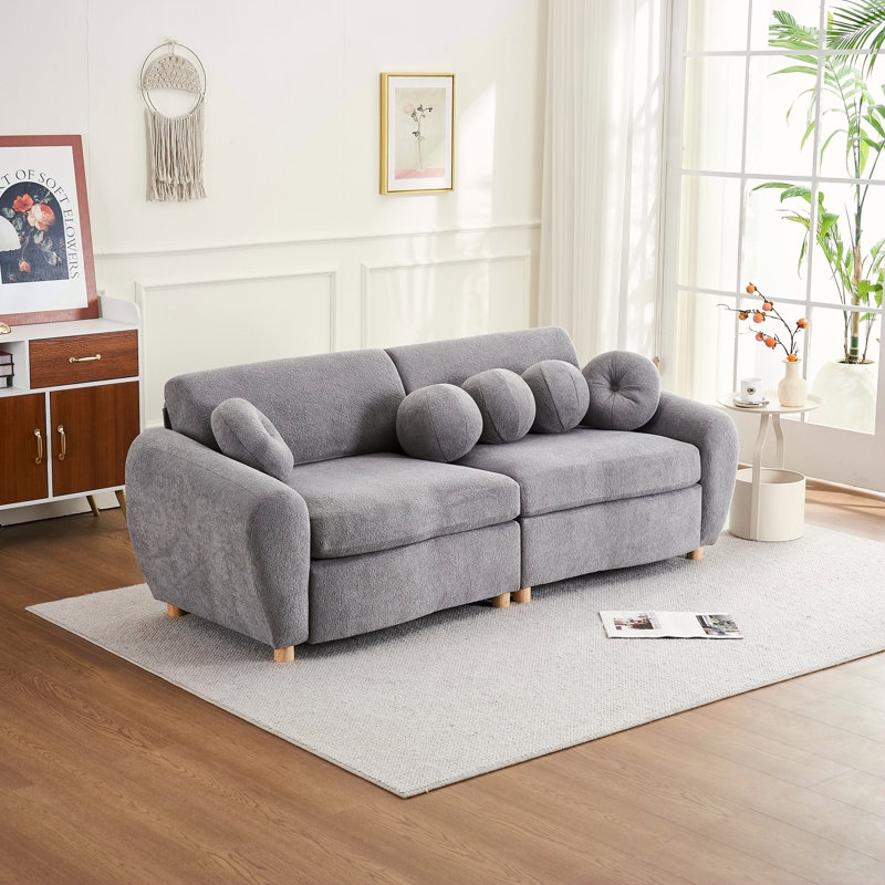 Canapé modulaire moderne en chenille vert, confortable et élégant pour un salon, un appartement ou un bureau à domicile, Gris