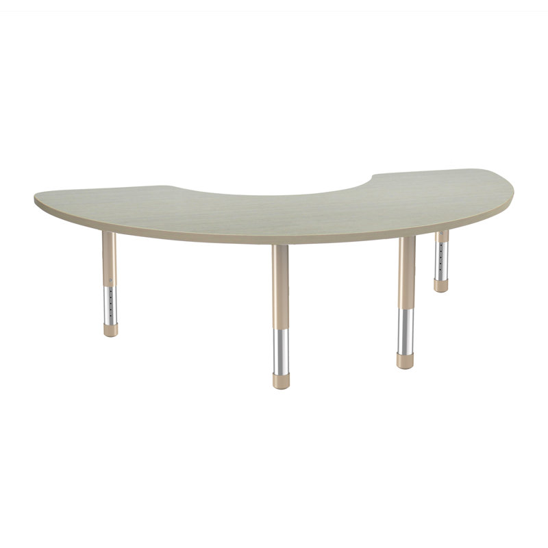 24" x 48" Rectangle Woodgrain Activity Table with Adjustable Chunky Legs - Asian Sand/Sand, 36" x 72" Half Moon, Sand, Sand