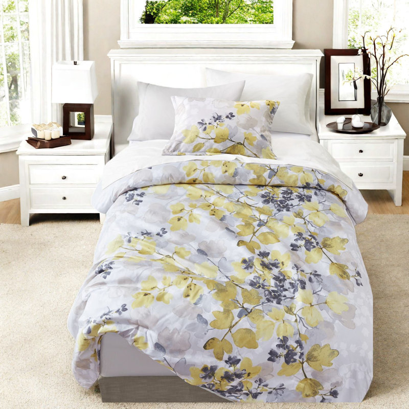 Ensembles de literie jaune moderne, édredon en microfibre ultra-doux avec draps de rangement