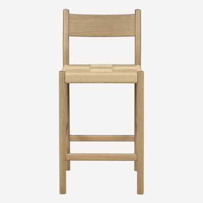 Enna Solid Oak & Danish Cord Counter Stool by Joss & Main
