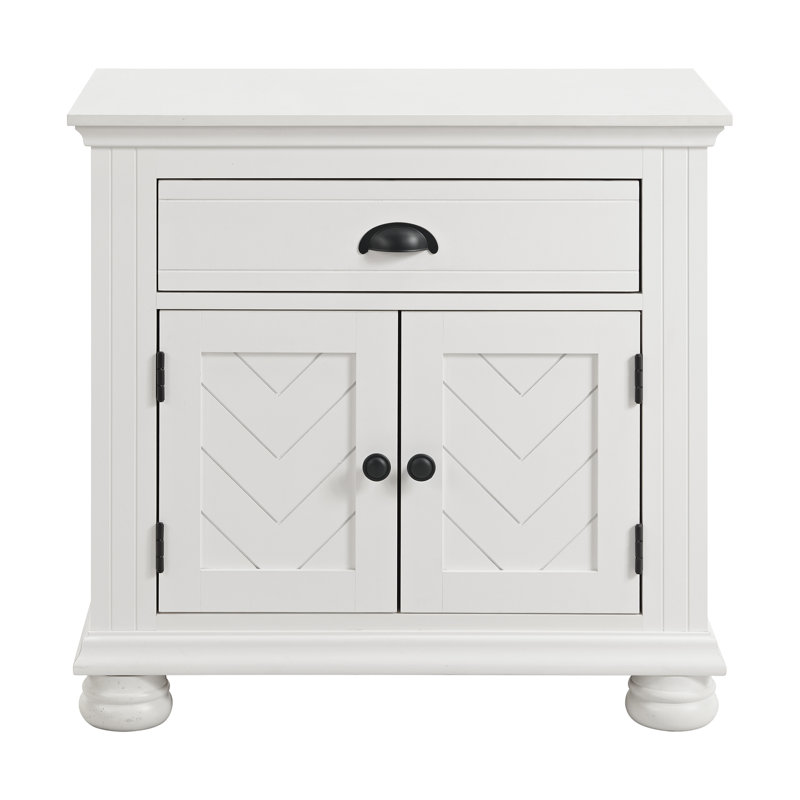 Schauer 1-Drawer Nightstand in White