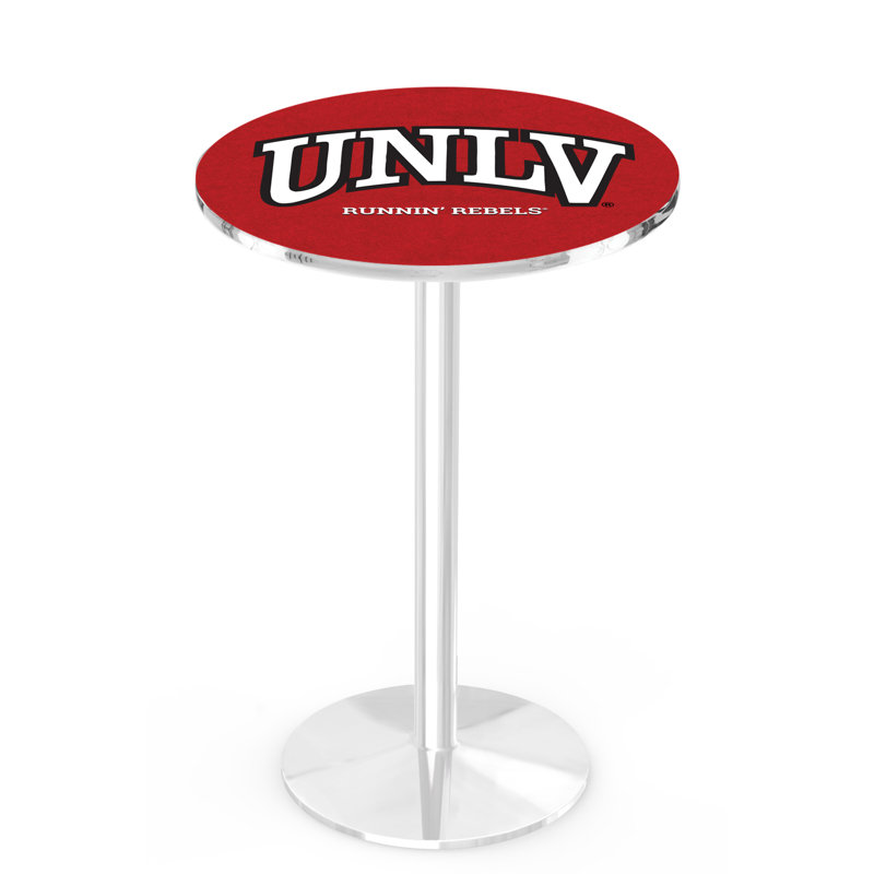 Round Metal Base Dining Table, Chrome, University of Nevada Las Vegas