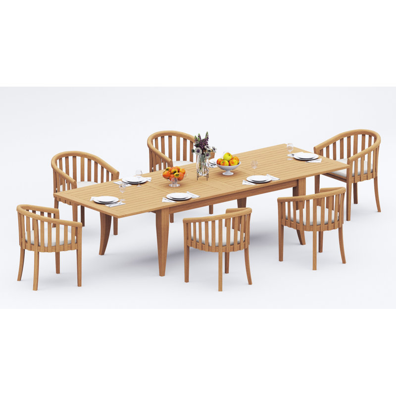 Ensemble repas d'extérieur rectangulaire L 83 po Lenong, 6