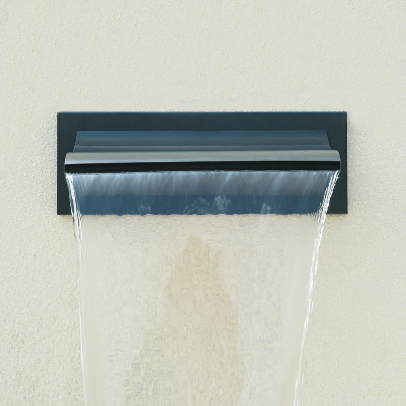 Outdoor Stainless Steel Waterfall Fountain, Black