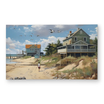 Beach Walk - Beach Bathroom Outdoor Area Rug for Home Decor