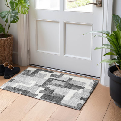 Tapis gris Tweedy lavable à la machine Premium