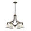 Lustre classique / traditionnel à 6 lumières avec verre givré