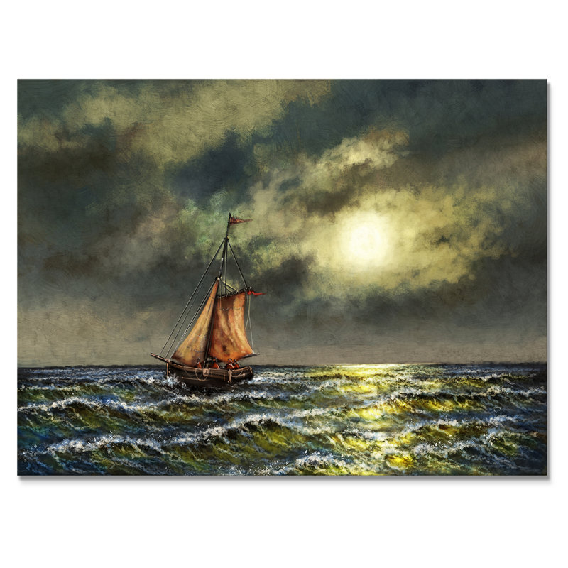 Peintures, paysage de mer - reproduction sur toile, H 16 po x l 32 po x P 1 po, Toile tendue