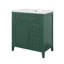 Meuble-lavabo moderne de 30 po avec comptoir, cadre en bois massif, porte et 2 tiroirs, armoire de rangement moderne pour la salle de bain-114222140