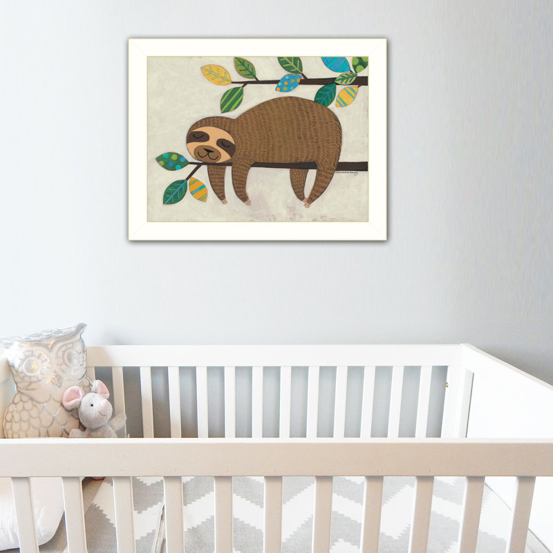 Art encadré suspendu sloth ii Katahdin, Cadre blanc