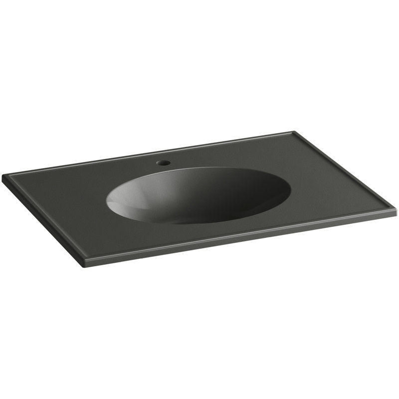 Ceramic Impressions 31" Single Bathroom Vanity Top, Thunder Gray Impressions