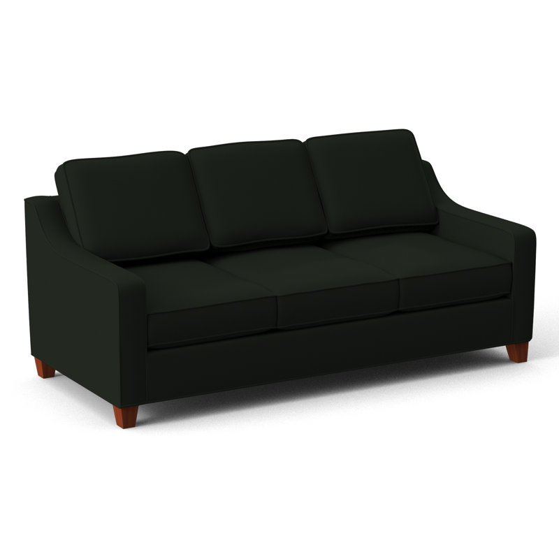 Clark 82" Square Arm Sofa Bed Sleeper with Reversible Cushions, BM Cherry, Dillon Black, Hybrid