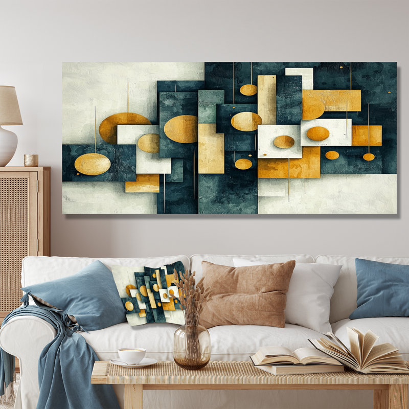 Dynamic Square Of Abstract Geometric Maze I - Modern Metal Wall Art, Suprematism Metal Print, 28" H x 60" W x 0.84" D