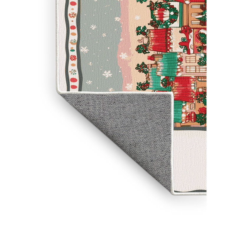 The Holiday Aisle® Washable Christmas Winter Holiday Rug, Rectangle 2' x 3'