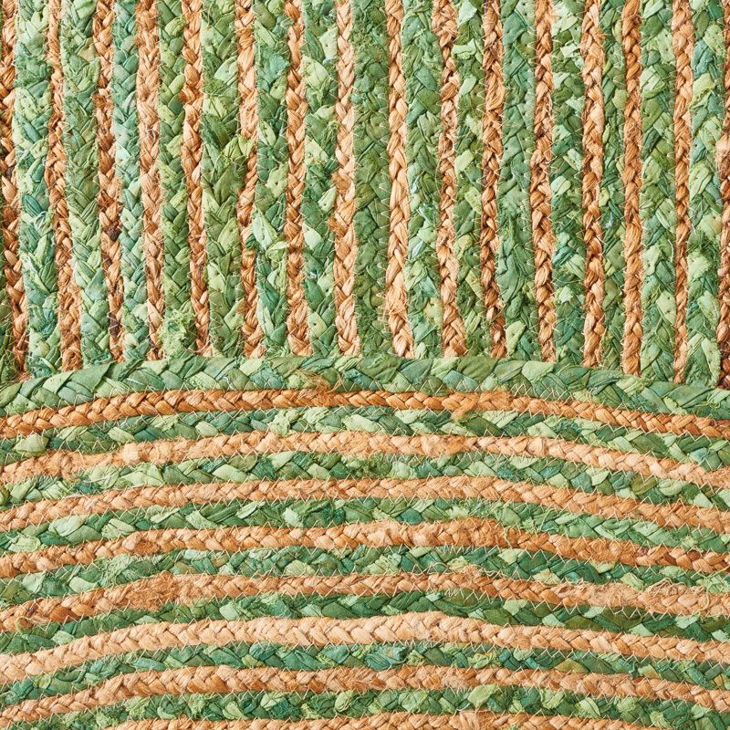 Demartini Handwoven Green Area Rug, Oval 6' x 9'