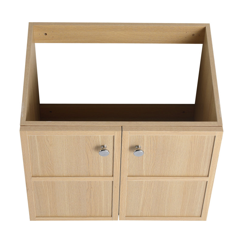 Meuble-lavabo de salle de bain en contreplaqué de chêne de 24 po - Portes à fermeture douce pour une solution de rangement élégante