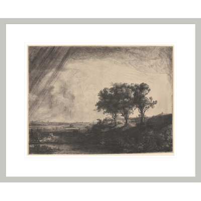 «The Three Trees» par Rembrandt van Rijn - Estampe numérique encadrée