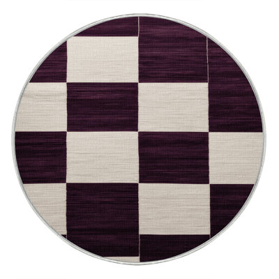Machine Washable Checkered Beige Area Rug