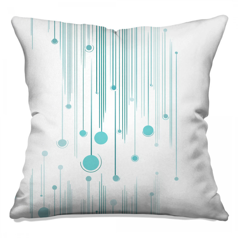 Abstract Throw Pillow, Art Double Sided Pillows, Square 18", Blue Geometric Abstract
