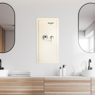 Coffre-fort beige à ouverture à gauche de 0,82 pi³ - Fabriqué en acier avec mécanisme de verrouillage à DEL pour une meilleure visibilité