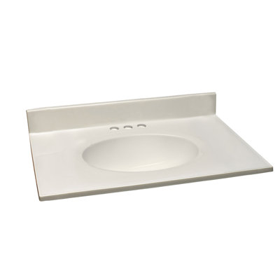 Dessus de meuble-lavabo en marbre de culture 31 po avec dosseret, ensemble amélioré