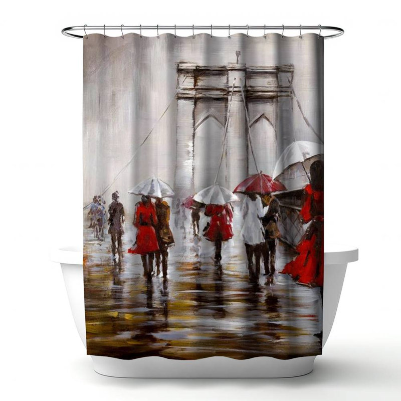 Shower Curtain CI207 – Polyester Shower Curtain, Dye Sublimation Print, 71" W × 74" L
