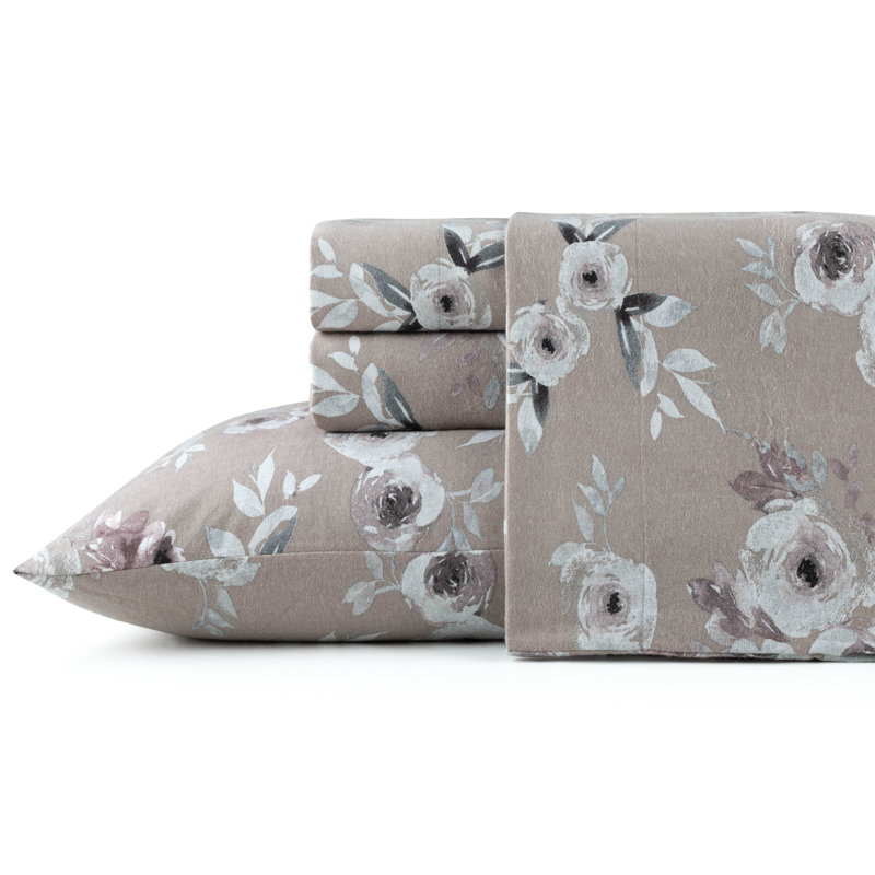 Pointehaven 180 GSM Brushed Cotton Flannel Deep Pocket Sheet Set Cal King Dusty Rose, Cal King, Dusty Rose