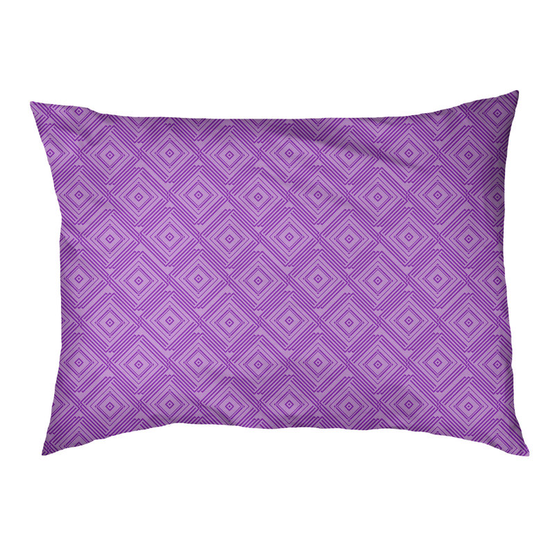 Coussin extérieur à labyrinthe carré Byrge, Moyen (L 29,5 po x P19,5 po x H 9,5 po), Mauve