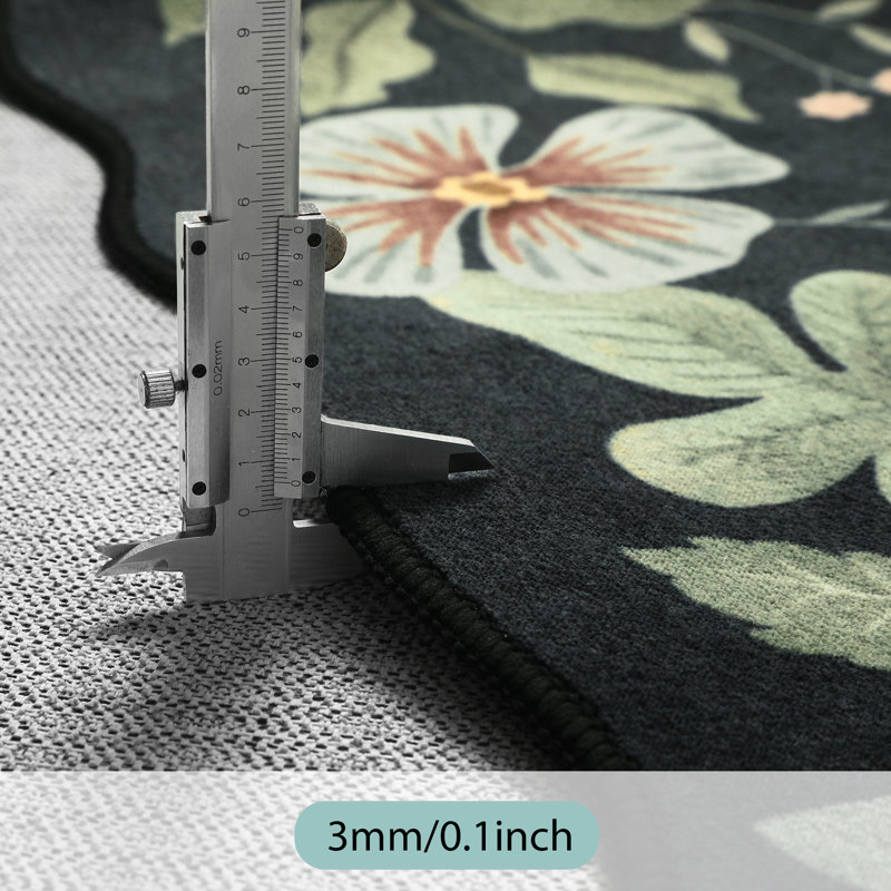 Tapis floral antidérapant doux antidérapant pour salon et chambre à coucher Floral, Rectangle 6 pi x 9 pi