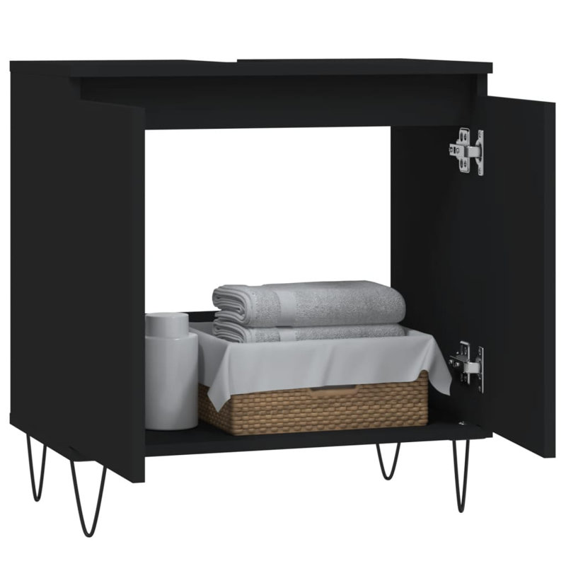 Obadiah Floor Mounted Bathroom Cabinet, Black