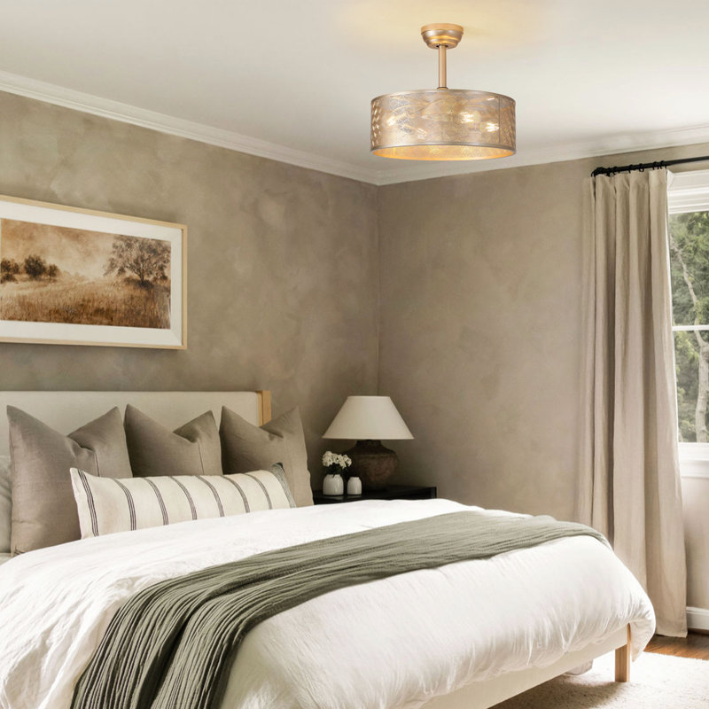 Lustre ventilateur de plafond moderne avec télécommande, Tige verticale incluse : Oui