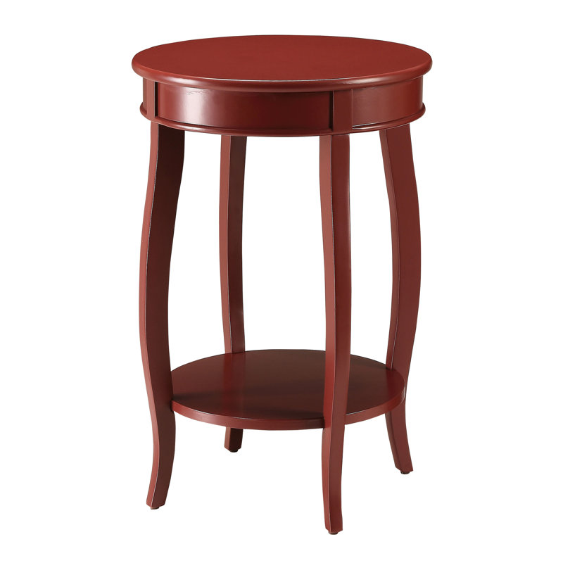 Table de bout rouge avec rangement, H 24,45 po x L 18,16 po x l 18,09 po, Rouge