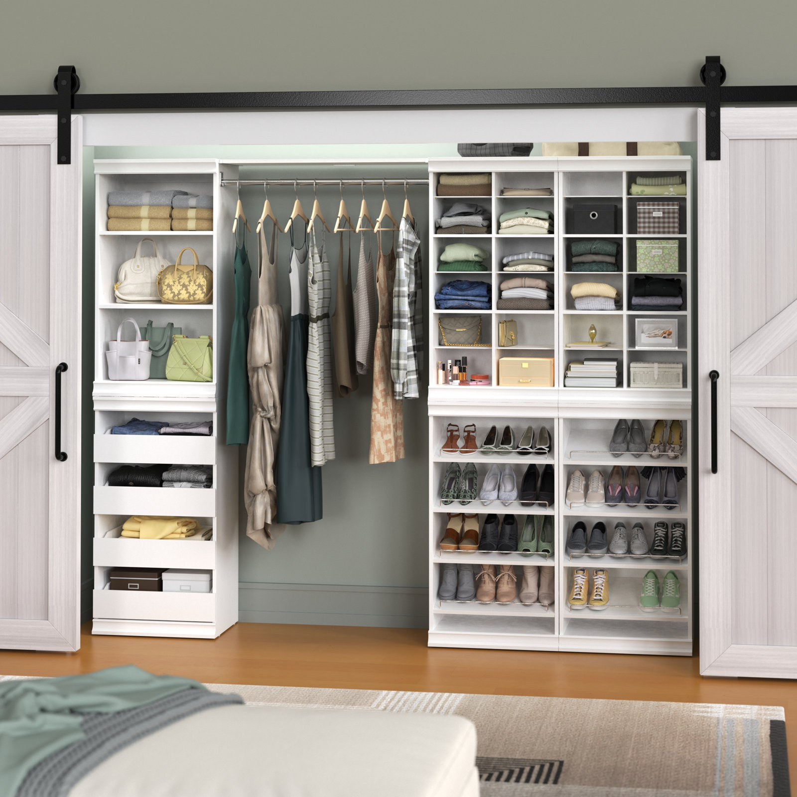 Modular Storage Closet System Starter Kit, White