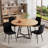 Round Dining Table Set with Velvet Upholstery Chairs-896957267-892995272-896957265