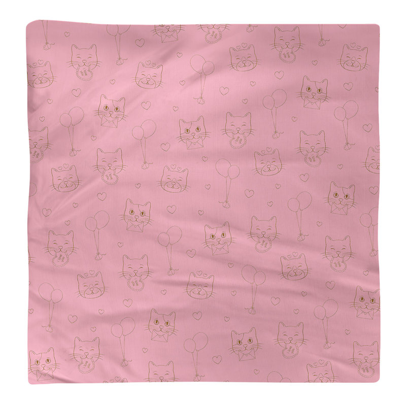 Serviette de chats ste hol, 10 po x 10 po, Rose, Coton