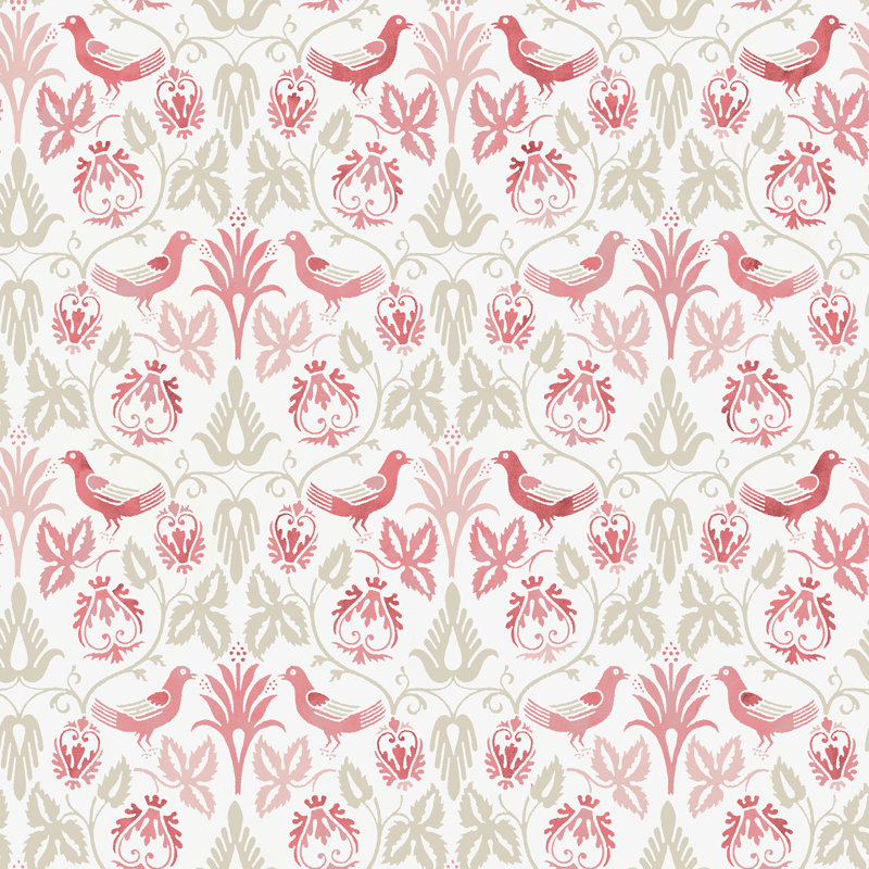 Rouleau de papier peint L 33 pi x l 20,5 po Yuki Osada, Corail