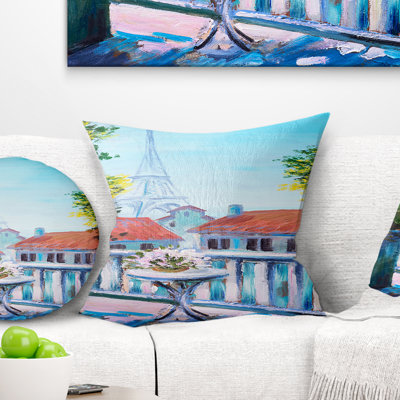 Paris Eiffel Tower - Landscape Printed Pillow