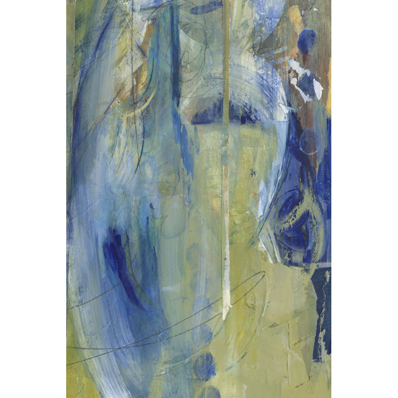 Distant Memories III - Painting, 91cm H x 61cm W, Black Floater Framed