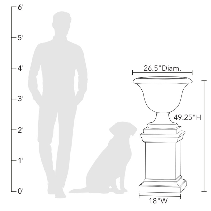 Fairfield Handmade Planter, Alpine Stone, 24" H x 26.5" W x 26.5" D