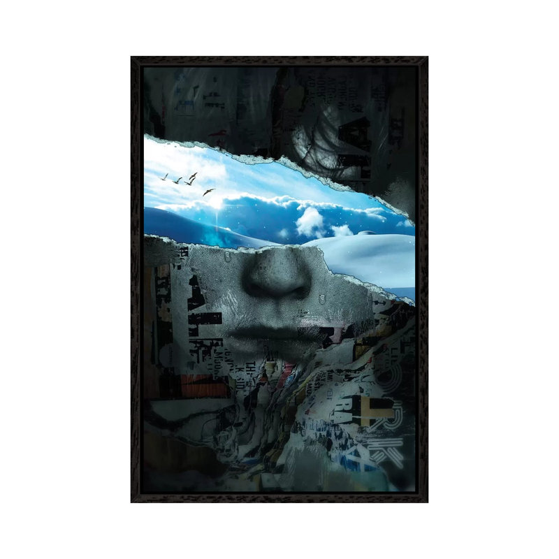 Look At The Bright Side II by Nicebleed - Print on Canvas, Black Framed, 101.6cm H x 66.04cm W x 3.81cm D