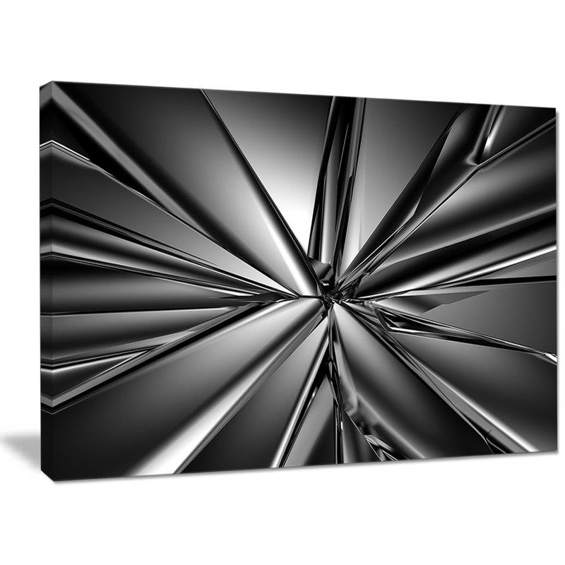 «Futuristic Crystal Context», art abstrait, H 20 po x l 40 po x P 1po, Toile tendue