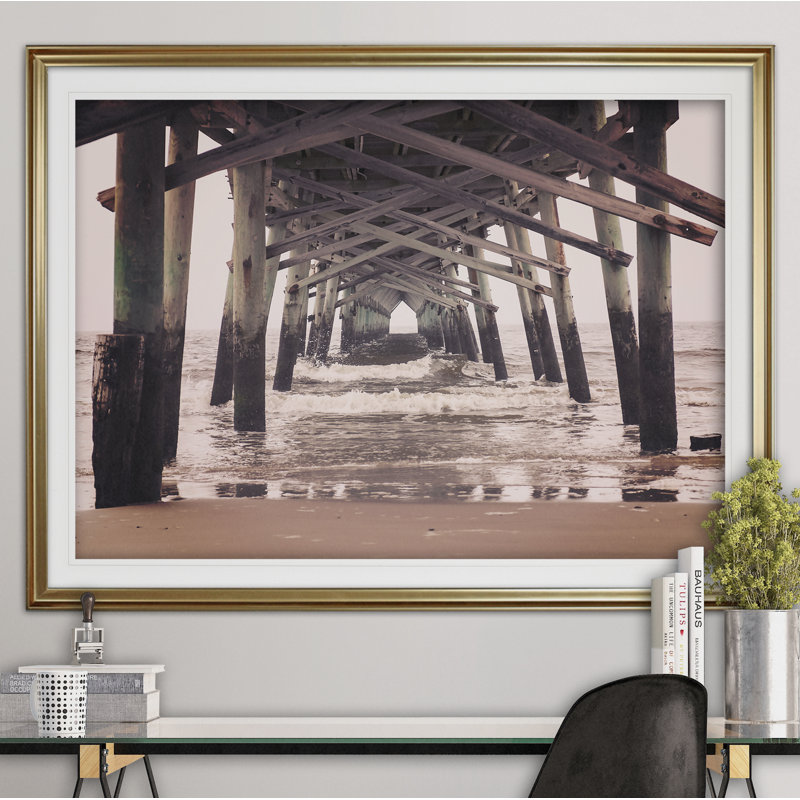 " Under The Boardwalk ", Gold, 24" H x 32" W x 1.5" D