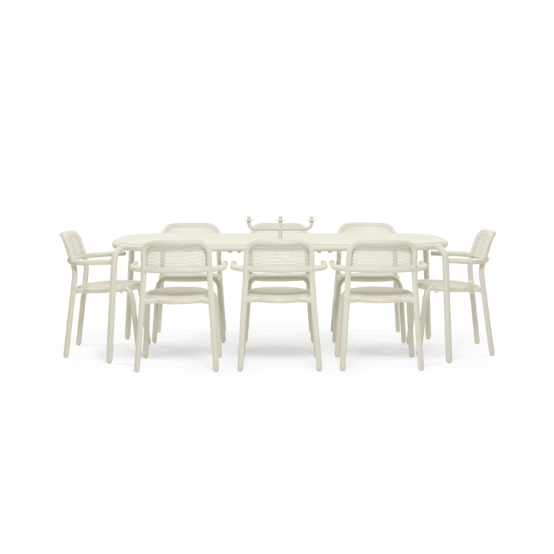 Toni Tablo Outdoor Dining Table Set With Chairs, Desert, 6