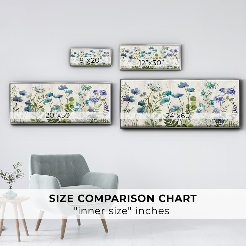 «Blue Meadow», toile encadrée, H 20 po x l 50 po