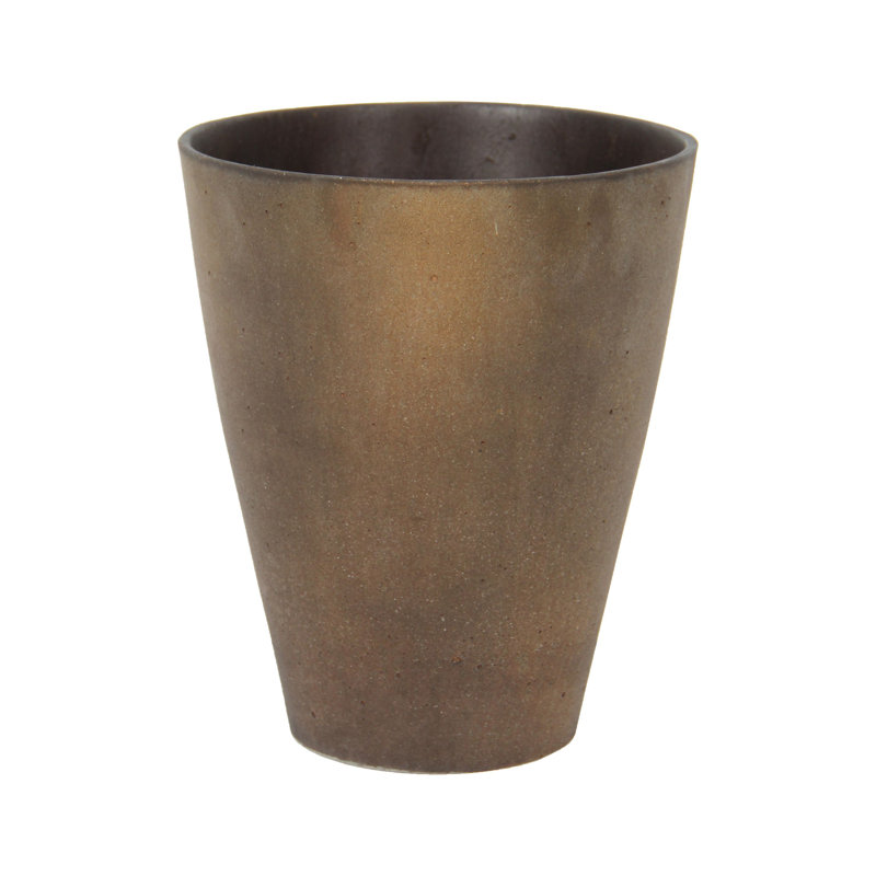 Vase rustique en pierre calcaire, Brun rustique, H 7,25 po x l 5,5 po x P 5,5 po