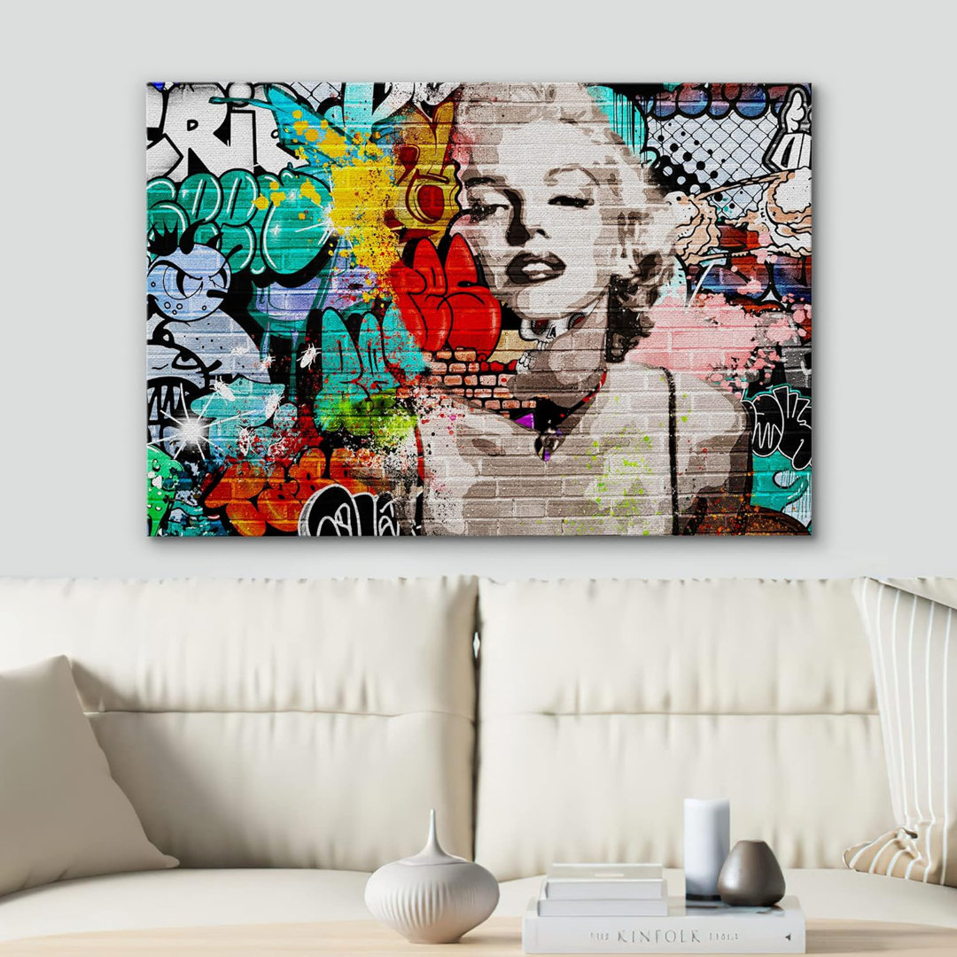 Pop Urban Street " 1960s Retro Actress Marilyn Monroe Graffiti Street Art Portrait Hollywood Pop Art Wall Decor Urban " IDEA4WALL Overall 